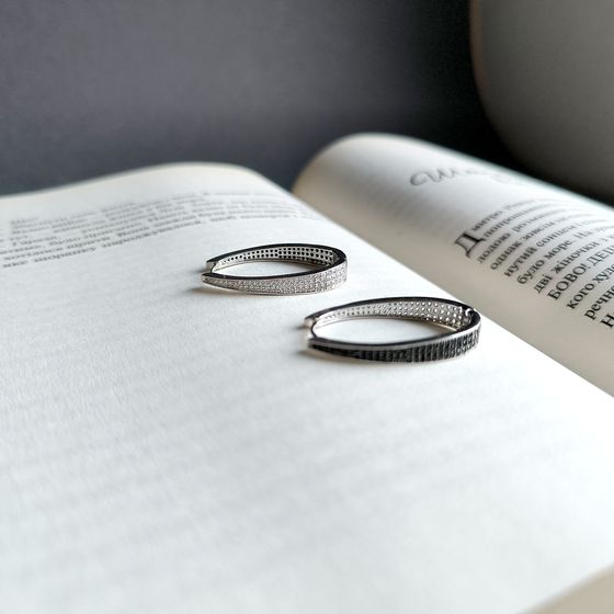 Silver Earrings with Fianites
