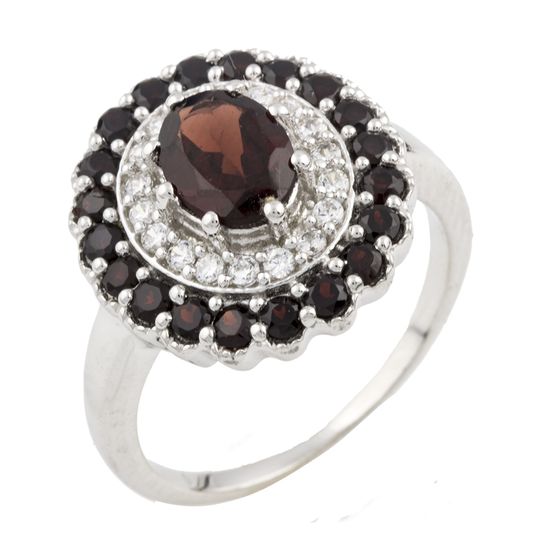 Срібна каблучка з гранатом 2.907ct
