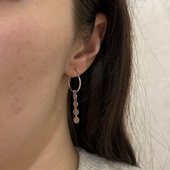 Silver earrings without stones