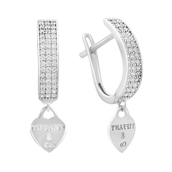 Золоті сережки з фіанітами 0.9ct