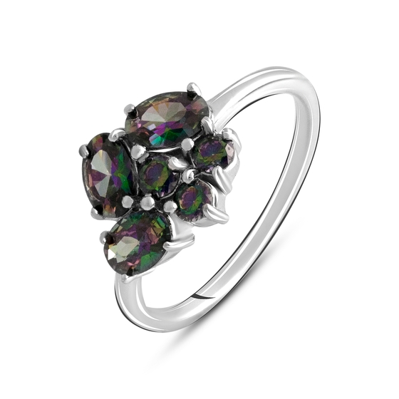 Silver ring with mystic topaz 2.517ct