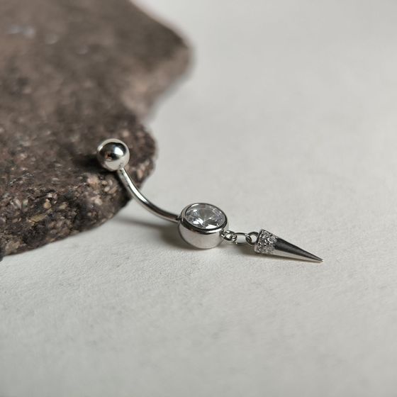 Silver piercing with phianites