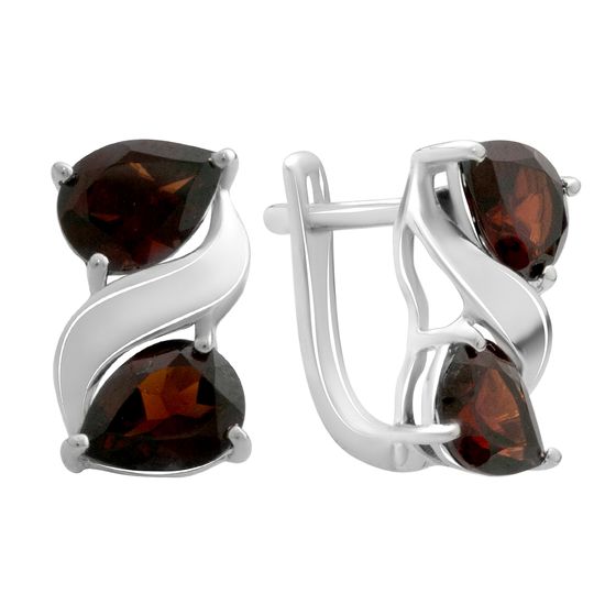 Серебряные серьги с гранатом 4.9ct