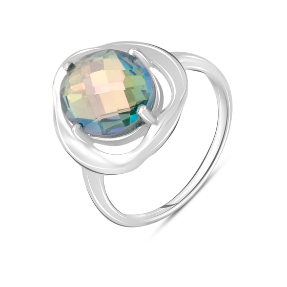 Silver ring with a 1.613-carat mystic topaz