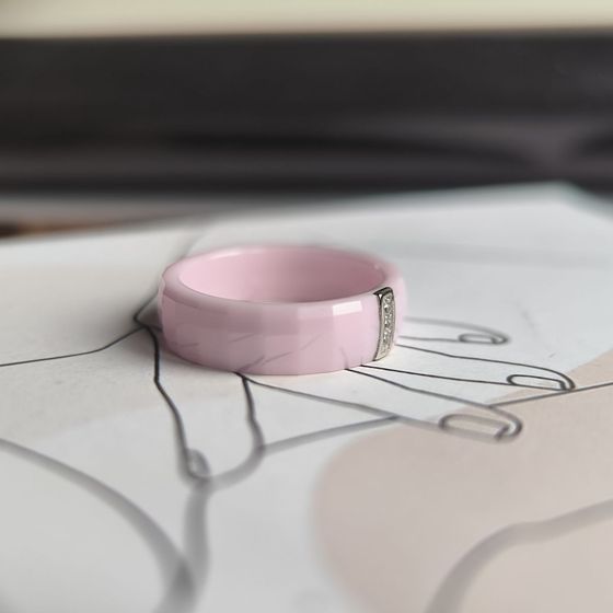 Silver ring with ceramics