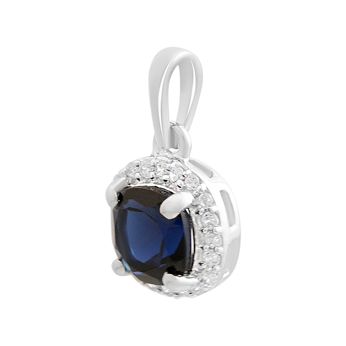 Silver pendant with sapphire nano 1.099ct