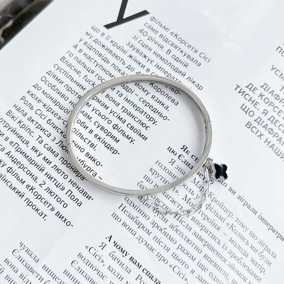 Срібний браслет з оніксом