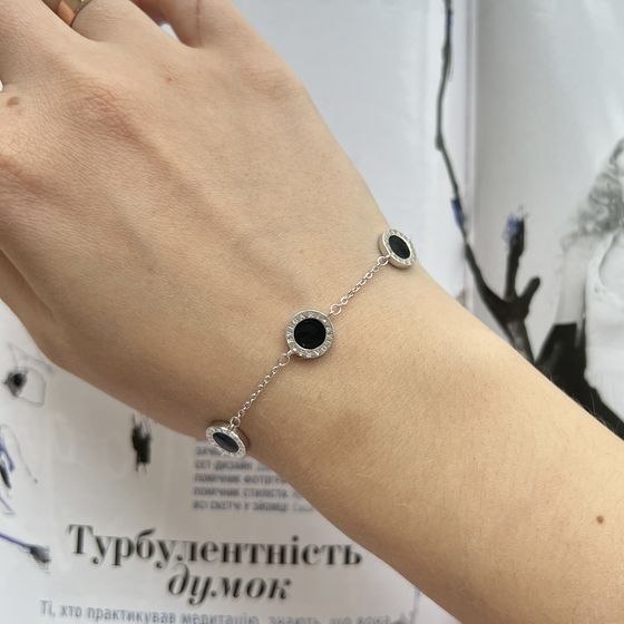 Срібний браслет з емаллю
