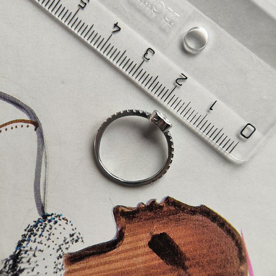 Silver ring with cubic zirconia
