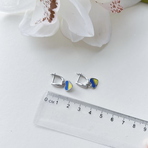 Срібні сережки з емаллю