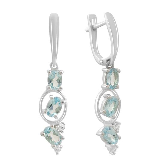 Silver earrings with topaz 3.367ct