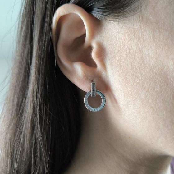 Silver earrings with cubic zirconia