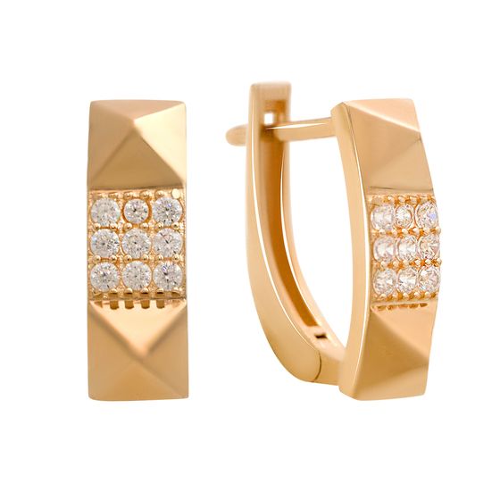 Золоті сережки з фіанітами 0.18ct