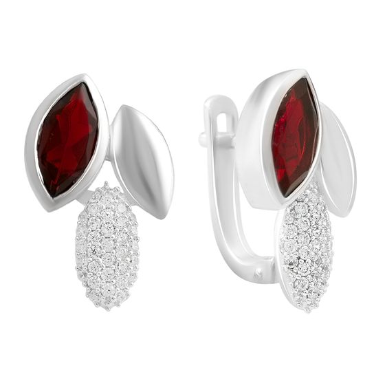 Silver earrings with garnet nano 2.434ct
