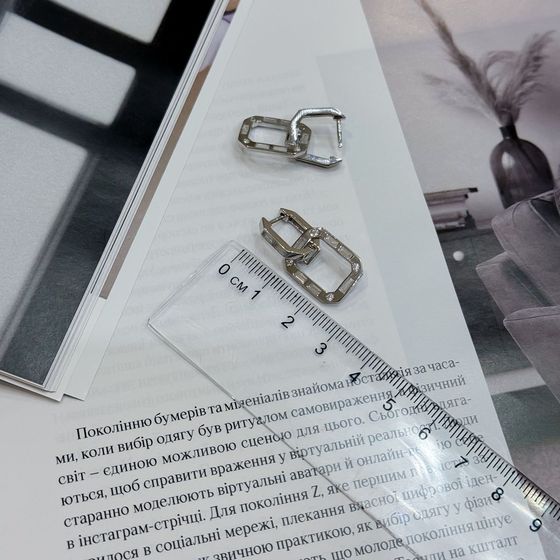 Silver Earrings with Fianites