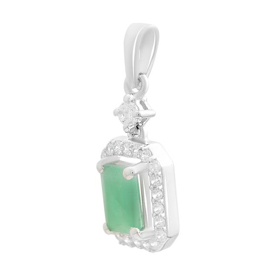 Silver pendant with 1.56ct emerald