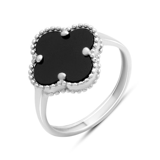 Silver ring with onyx