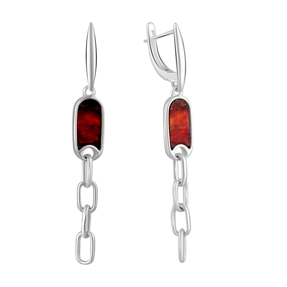 Silver earrings with ammolite 1.525ct