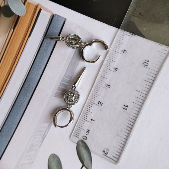 Silver Earrings with Fianites