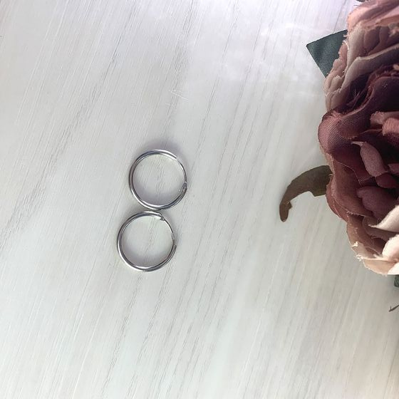 Silver earrings without stones