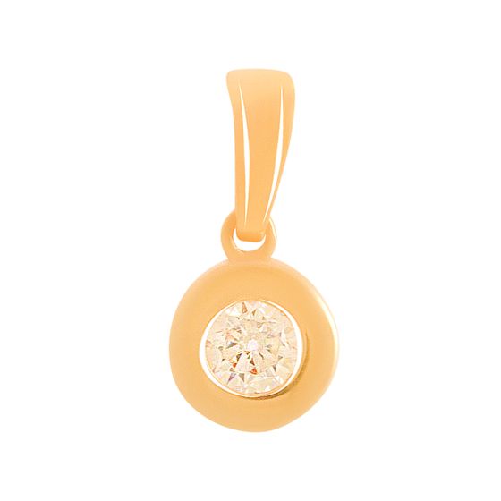 Gold pendant with 0.4 ct cubic zirconia