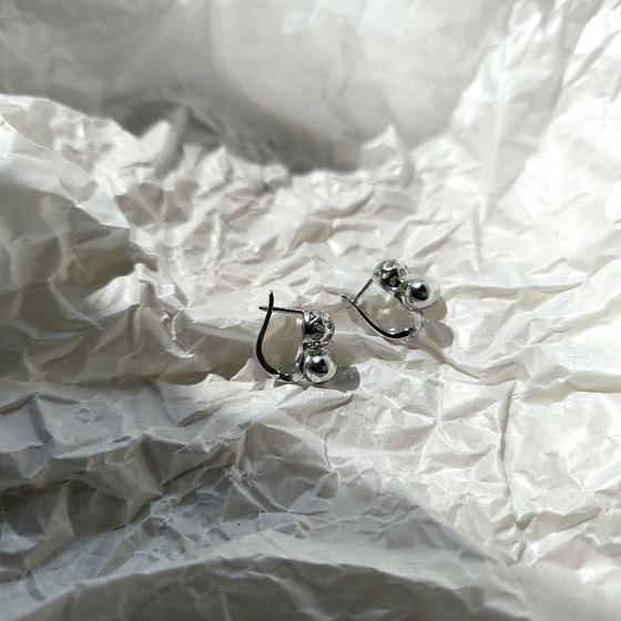 Silver earrings without stones