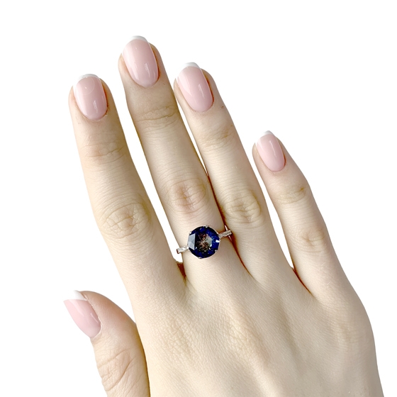 Срібна каблучка з містик топазом 3.297ct