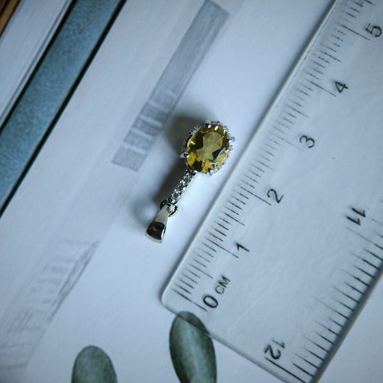 Срібна підвіска з цитрином nano 1,854 карата