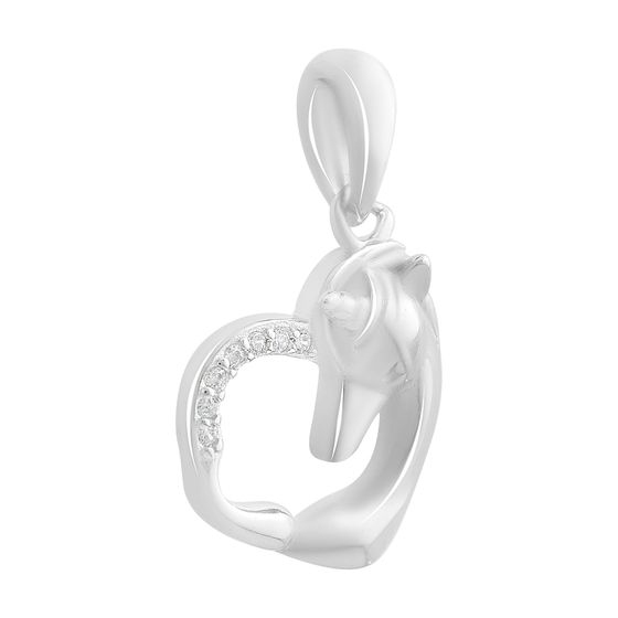 Silver pendant with cubic zirconia