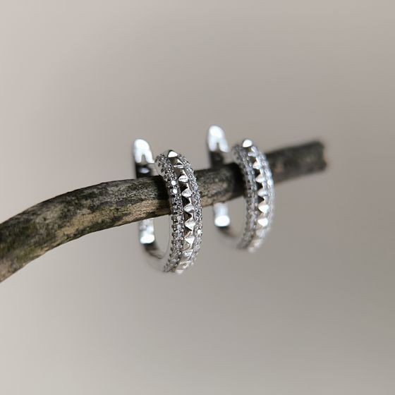 Silver Earrings with Fianites