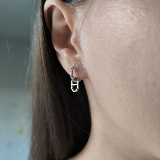 Silver Earrings with Fianites