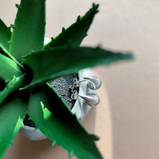 Silver earrings without stones