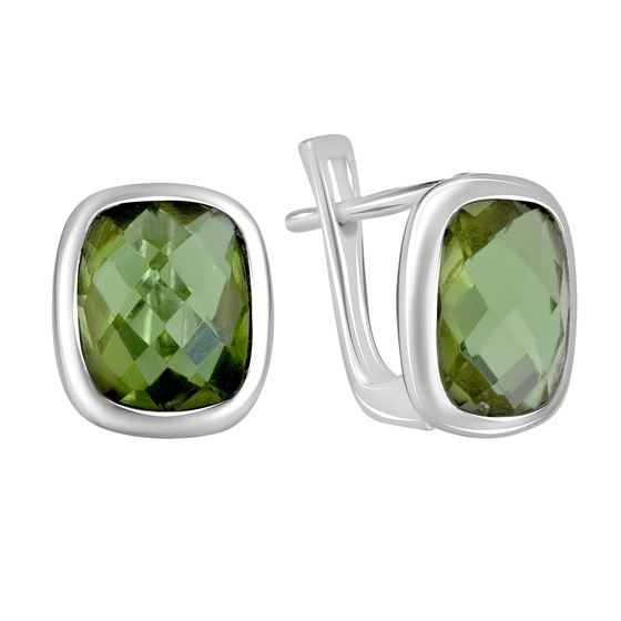 Silver earrings with 5.832 carats of sultanite