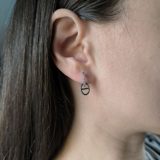 Silver Earrings with Fianites