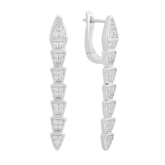 Silver Earrings with Fianites