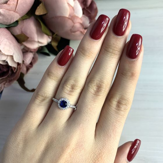 Silver ring with sapphire nano 0.748ct