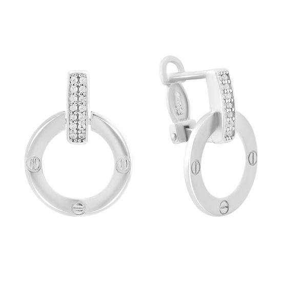 Silver earrings with cubic zirconia