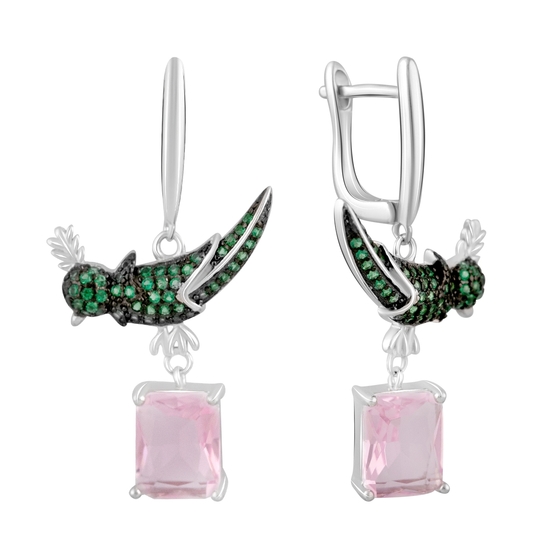 Silver Earrings with Fianites