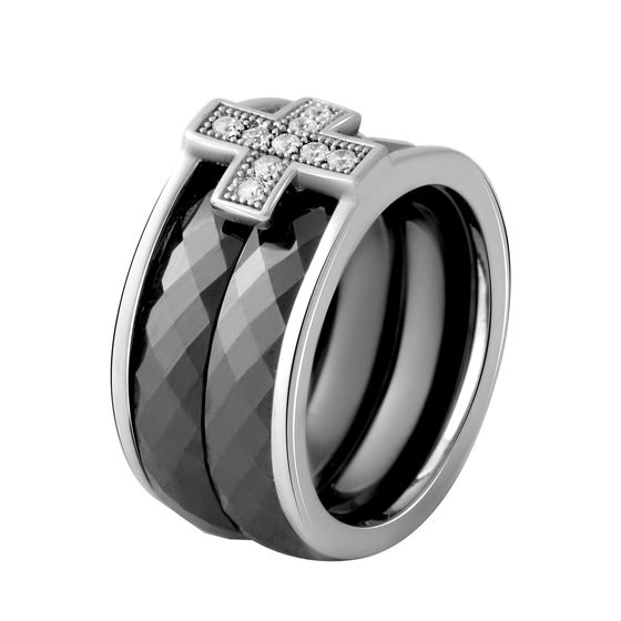 Silver ring with ceramics