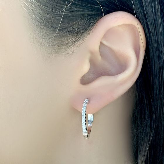 Silver Earrings with Fianites