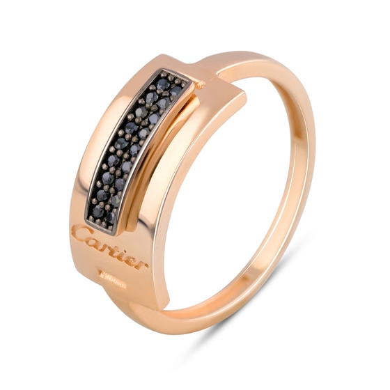 Золота каблучка з фіанітами 0.18ct
