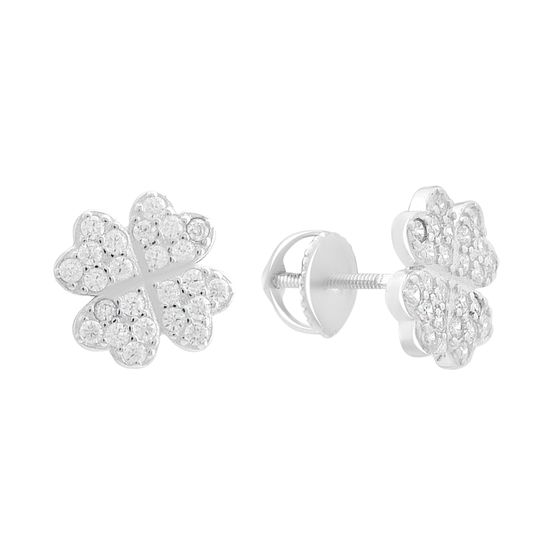 Silver Earrings with Fianites