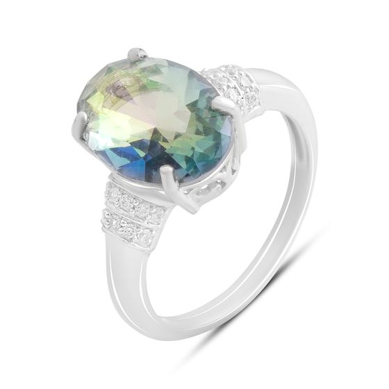 Срібна каблучка з містик топазом 3.78ct