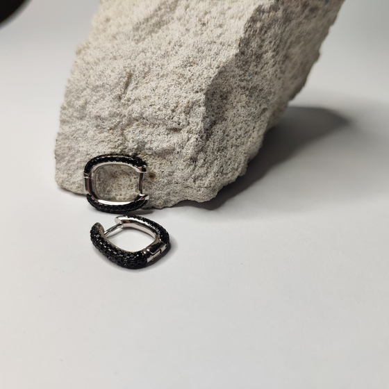 Silver Earrings with Fianites