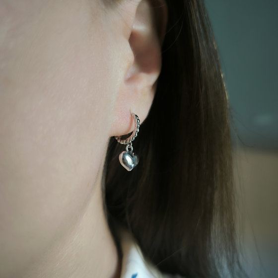 Silver earrings without stones