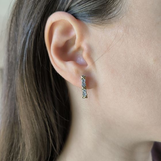 Silver Earrings with Fianites