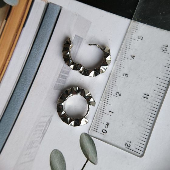 Silver earrings without stones