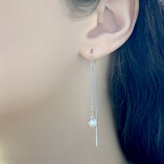 Silver Earrings with Fianites