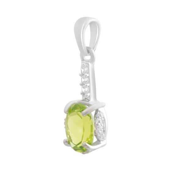 Silver pendant with a 1.755-carat chrysolite