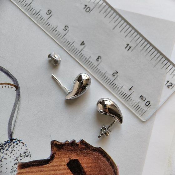 Silver earrings without stones